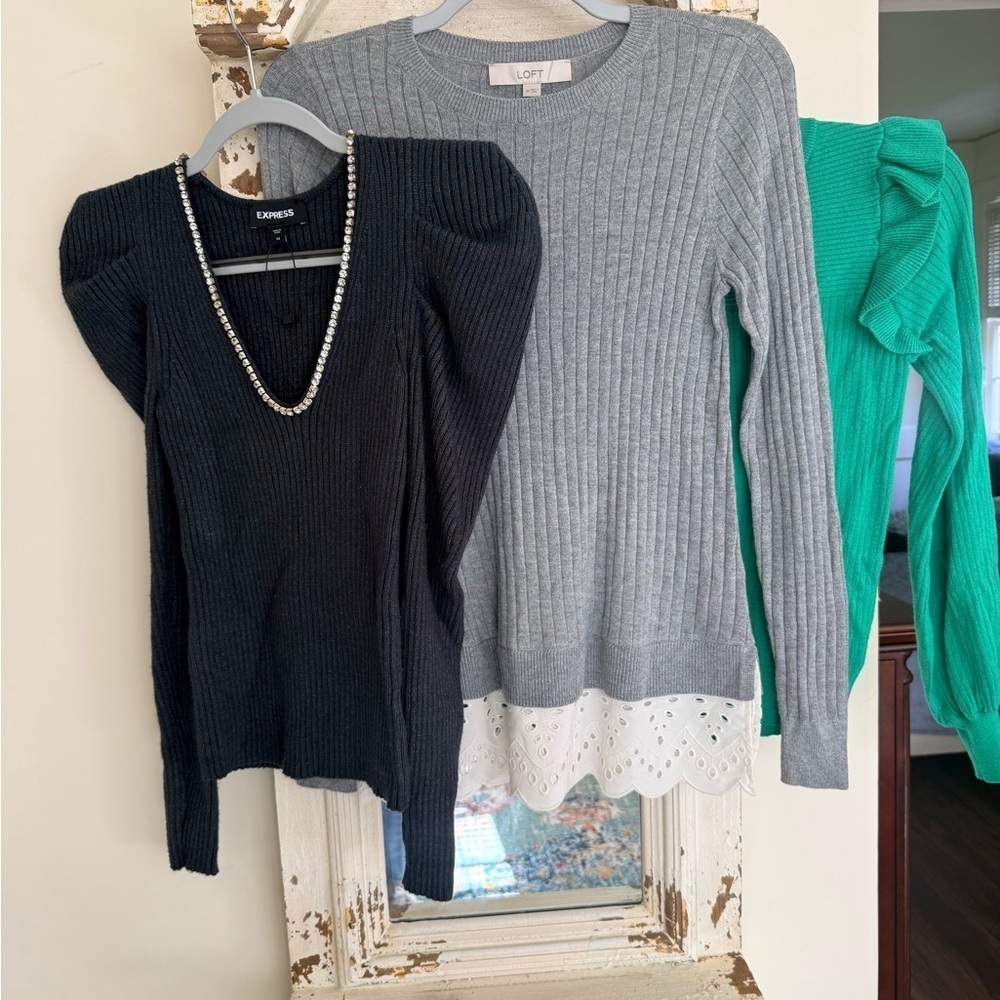 Bundle of 3 long sleeve tops- express, loft size XS